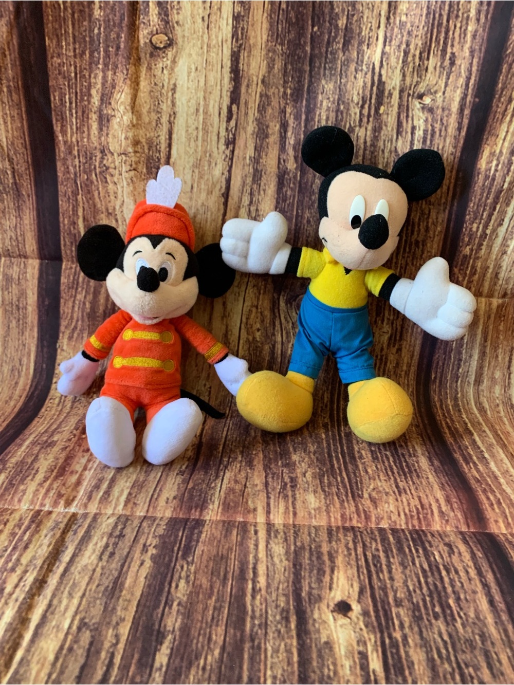 Disney Set of 2 Mickey Mouse Stuffed Plushies Size: 9"